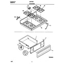 Universal/Multiflex (Frigidaire) MGF352BFWB top/drawer diagram