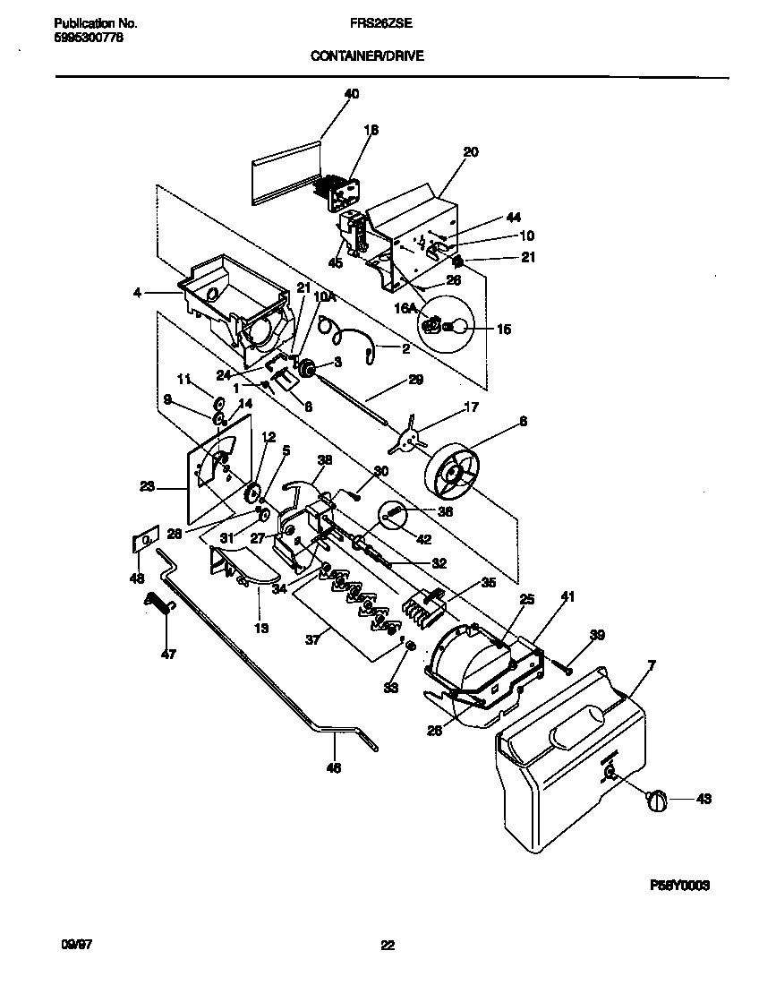 Frigidaire FRS26ZSEW4 container/drive diagram