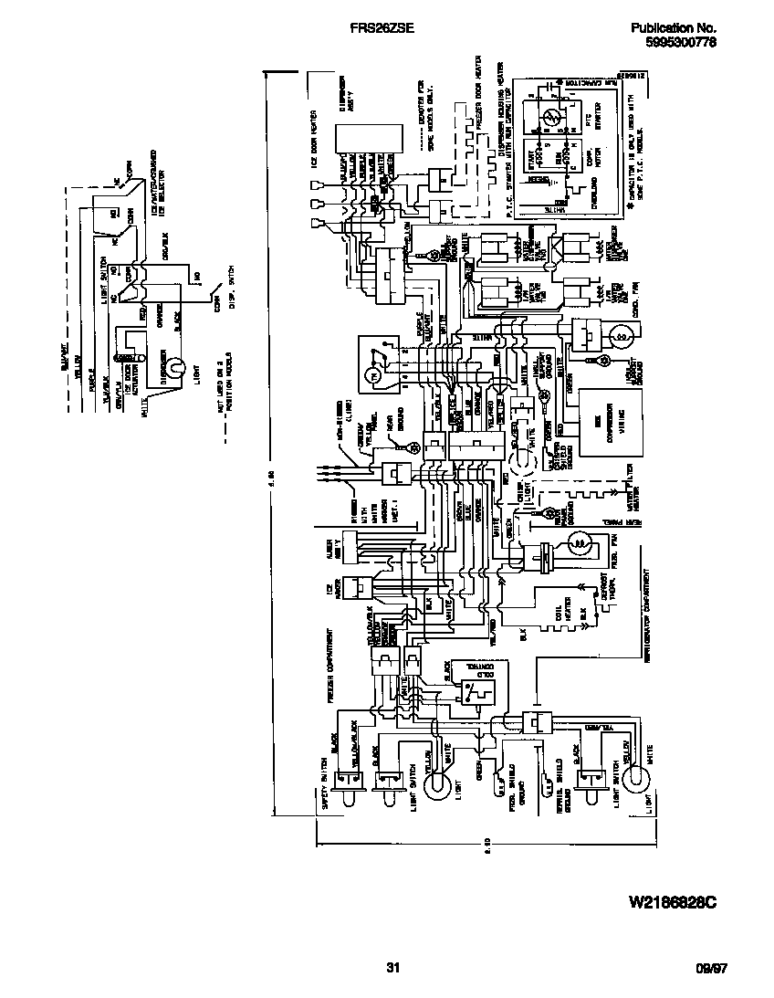 Frigidaire FRS26ZSEW4 wiring schematic diagram