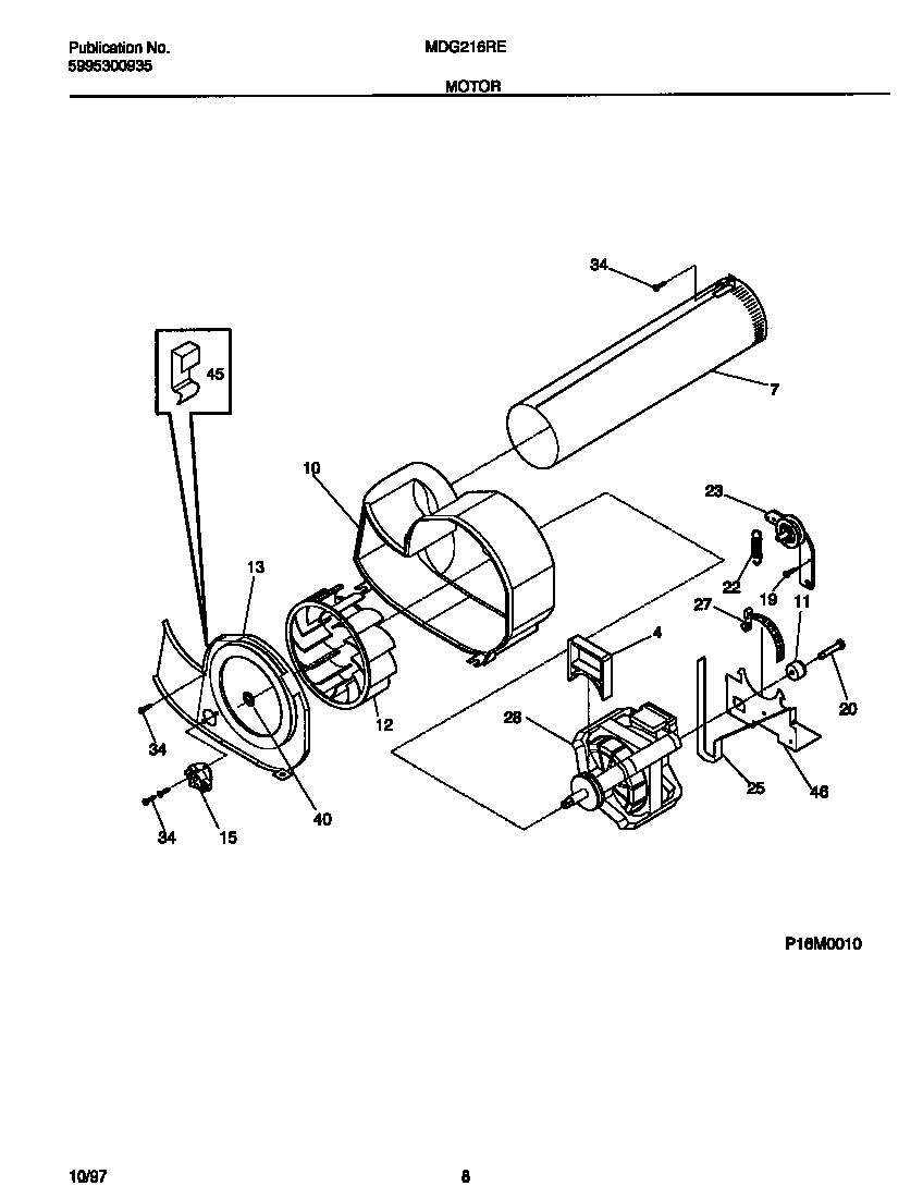 Universal/Multiflex (Frigidaire) MDG216RED1 motor diagram