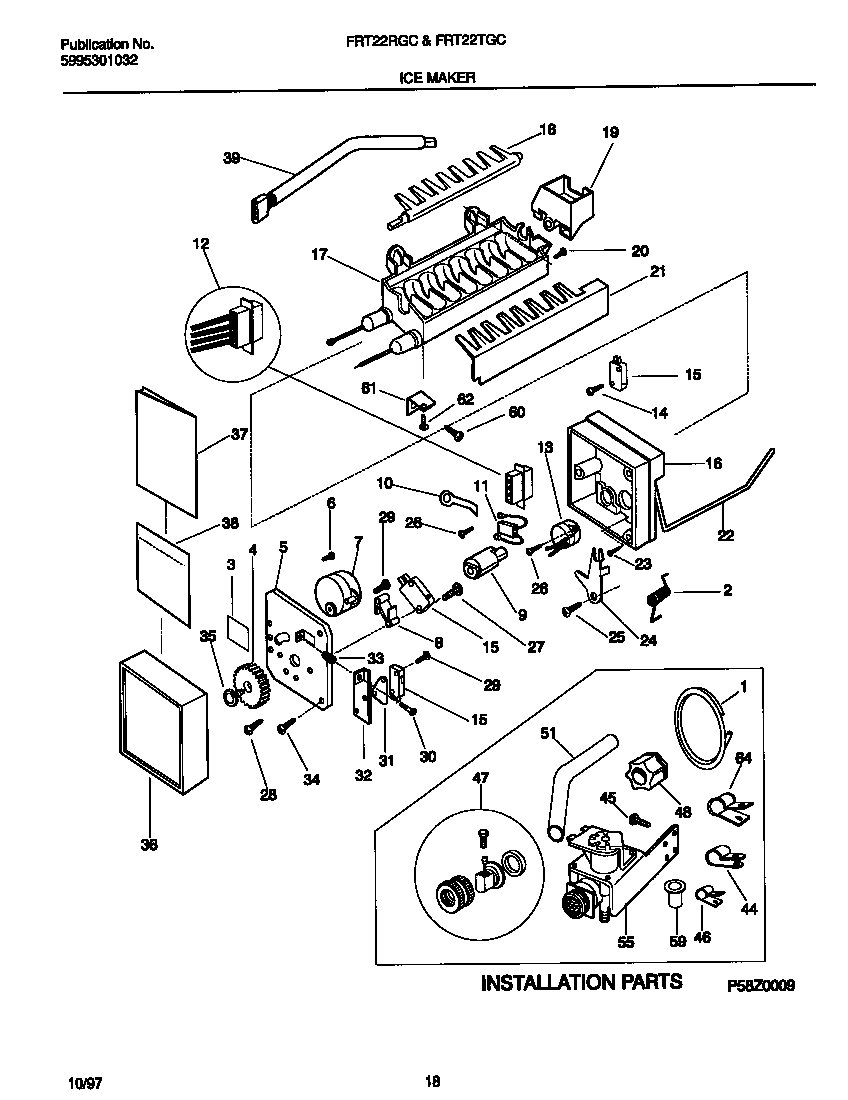 Frigidaire FRT22RGCB6 ice maker diagram