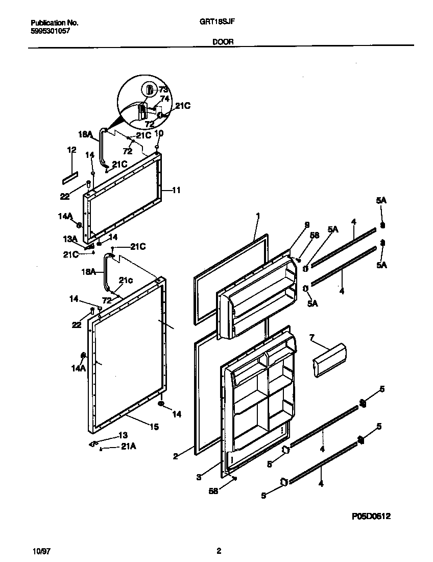 Gibson GRT18SJFD1 door diagram