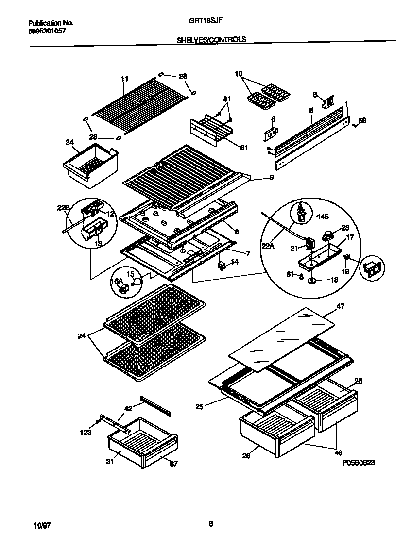 Gibson GRT18SJFD1 shelves/controls diagram
