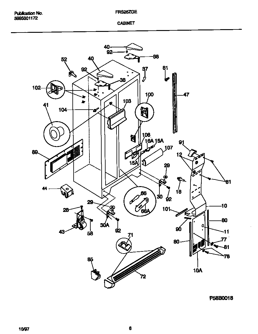 Frigidaire FRS26ZGED4 cabinet diagram