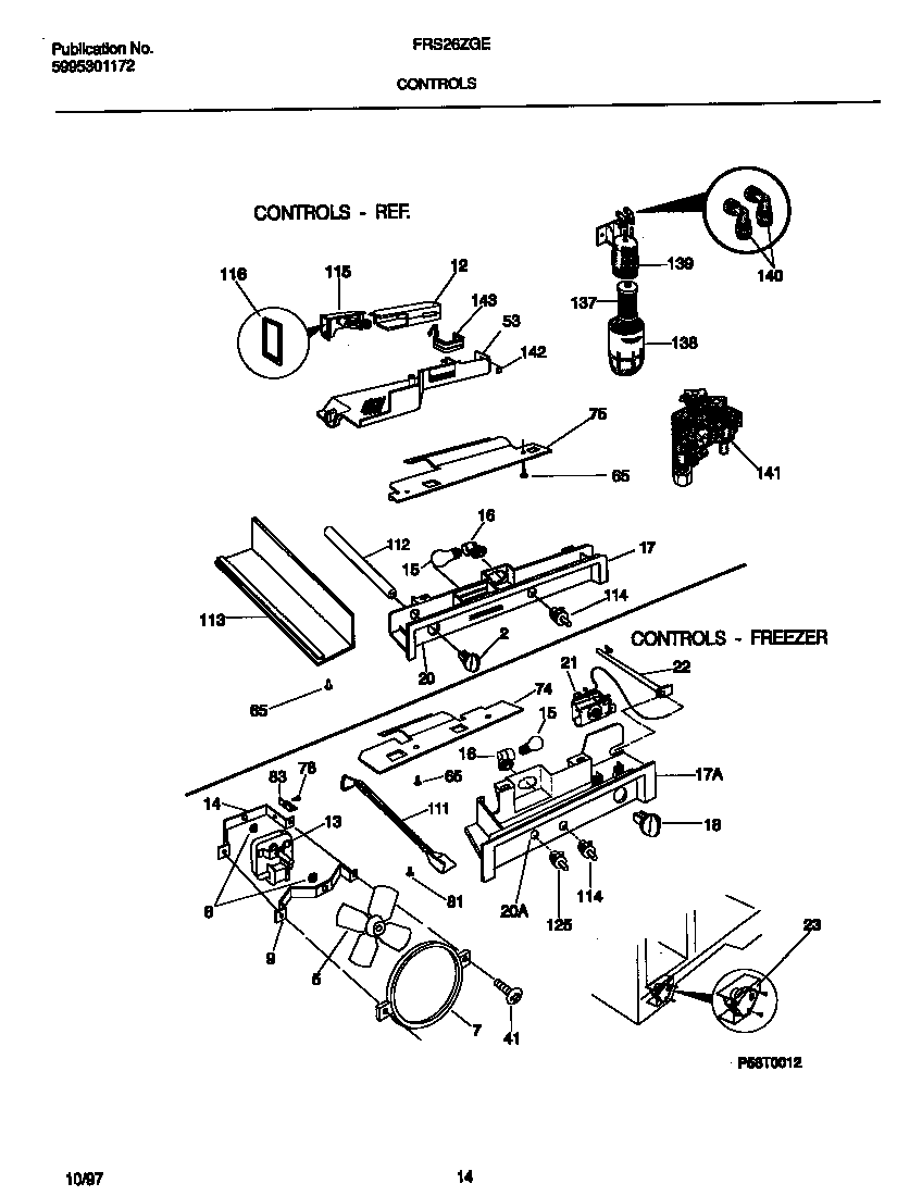 Frigidaire FRS26ZGED4 controls diagram