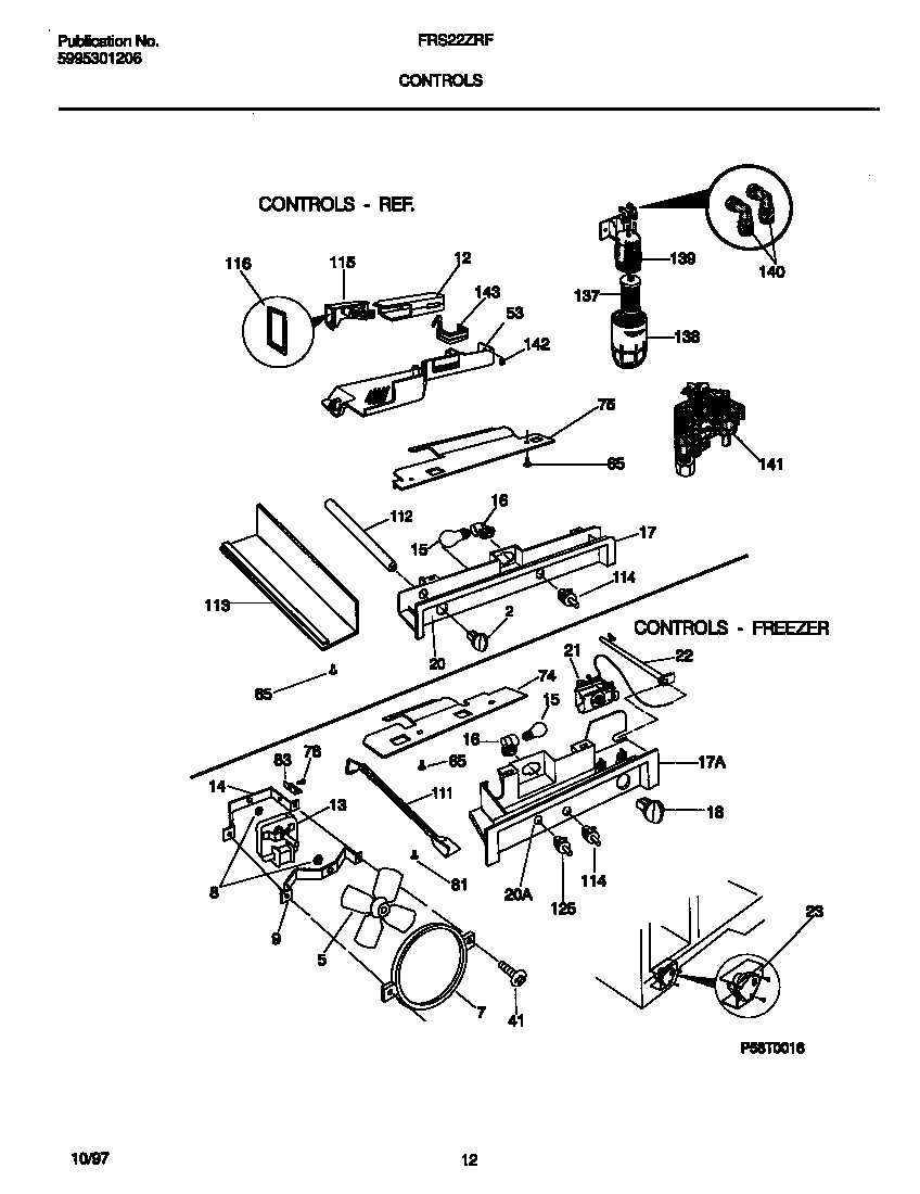 Frigidaire FRS22ZRFW2 controls diagram