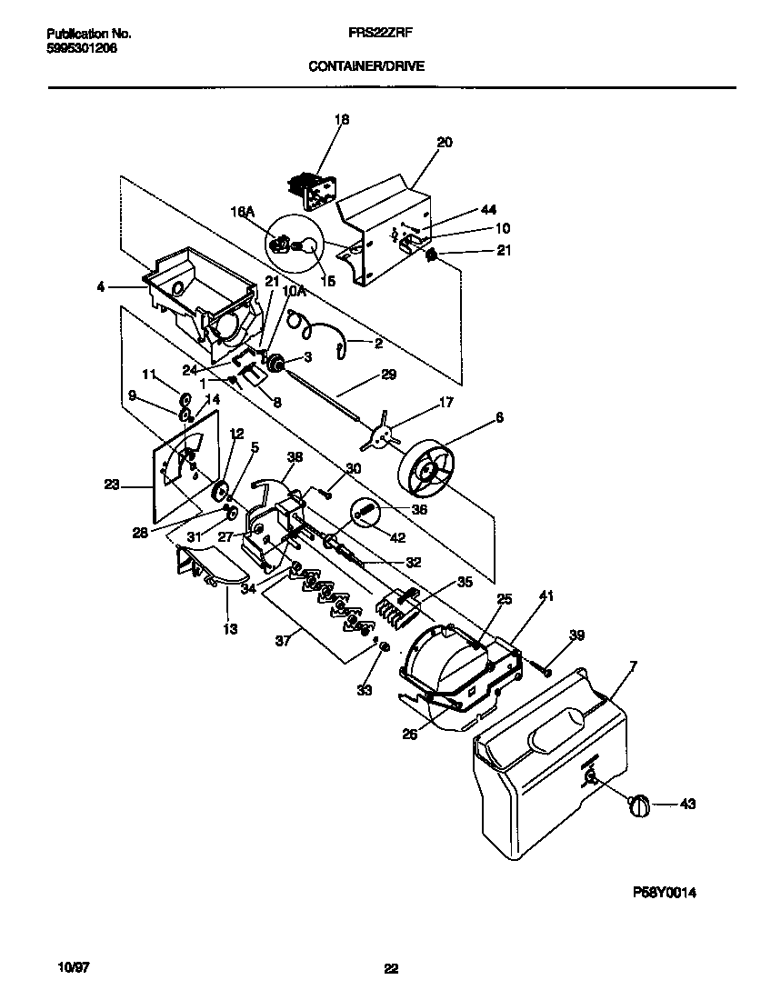 Frigidaire FRS22ZRFW2 container/drive diagram