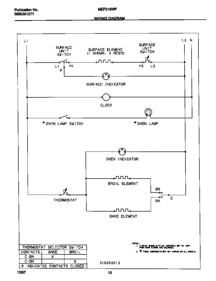 Universal/Multiflex (Frigidaire) MEF316WFSC wiring diagram diagram
