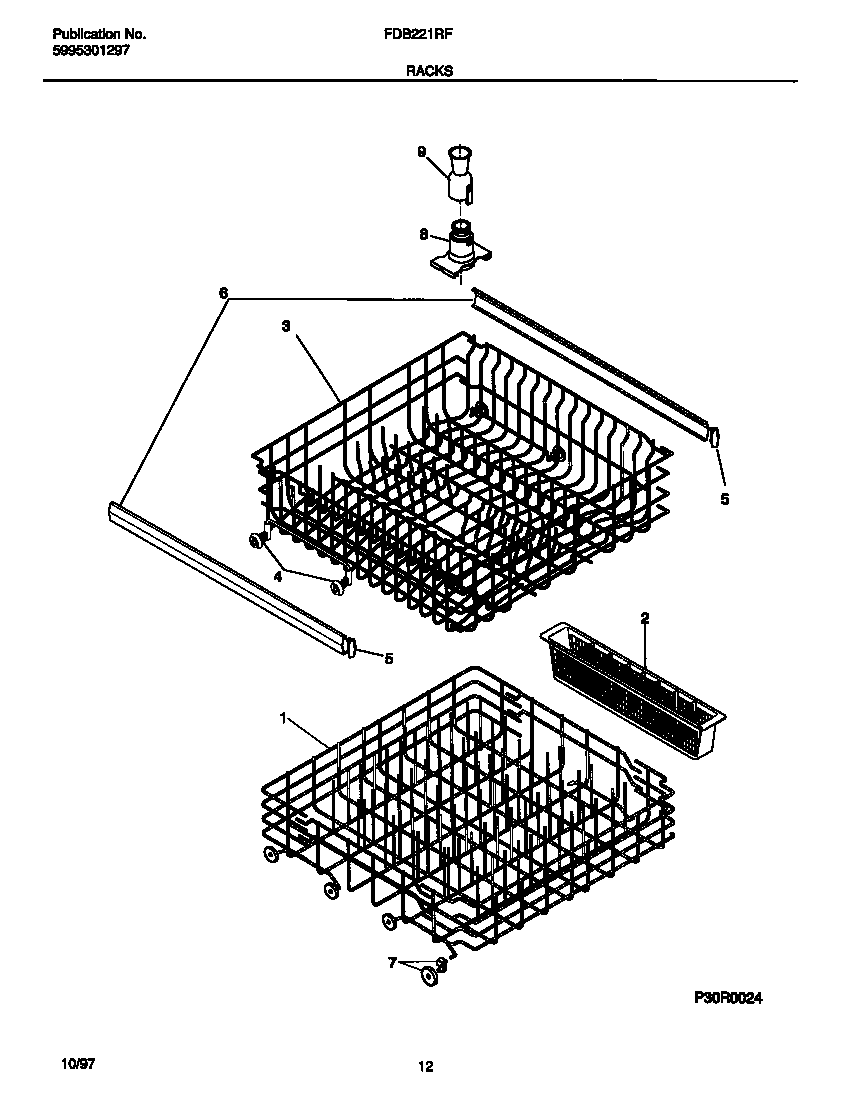 Frigidaire FDB221RFR3 racks diagram