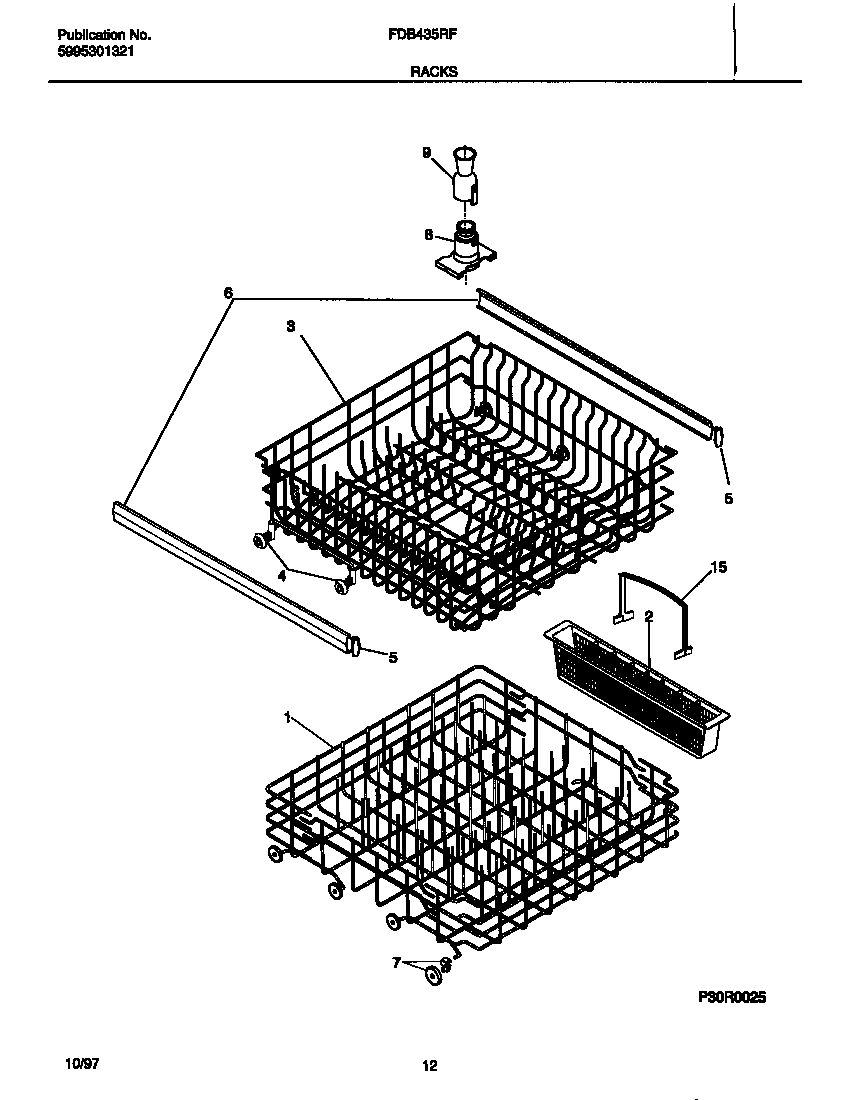 Frigidaire FDB435RFR3 racks diagram