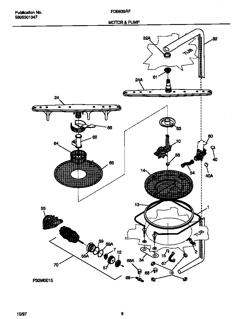 Frigidaire FDB635RFS3 motor & pump diagram
