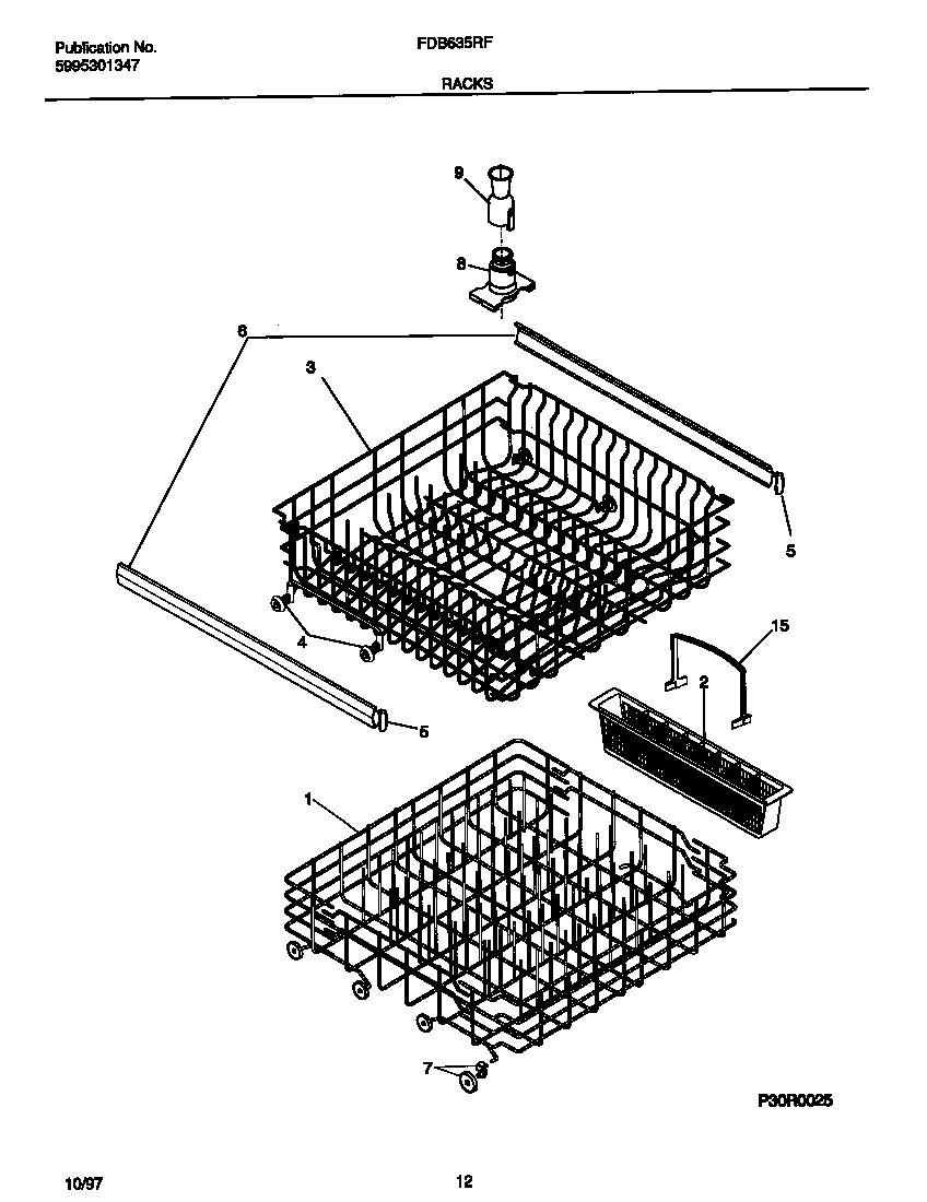 Frigidaire FDB635RFS3 racks diagram