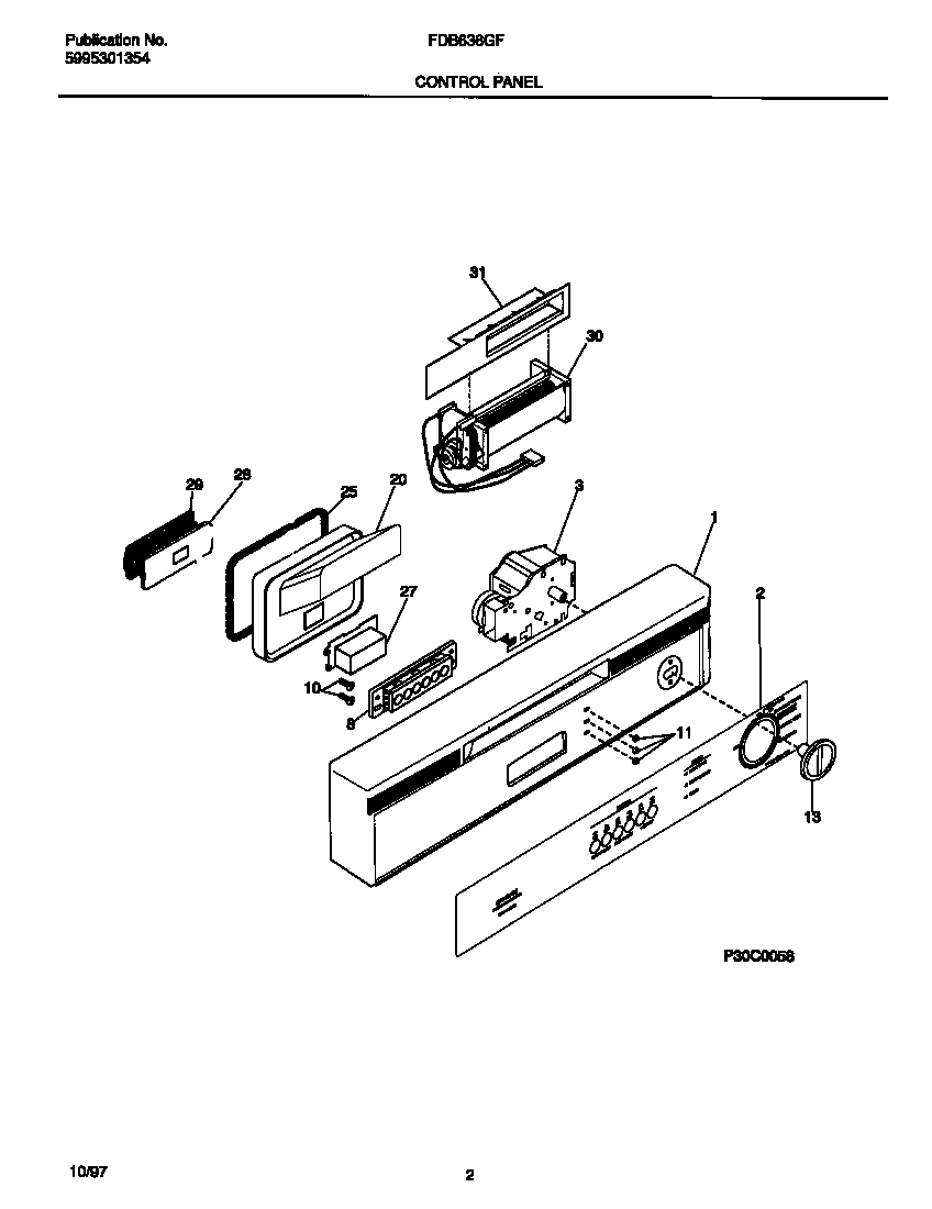 Frigidaire FDB636GFS4 control panel diagram