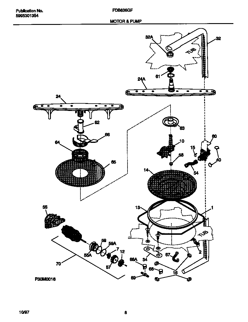 Frigidaire FDB636GFS4 motor & pump diagram