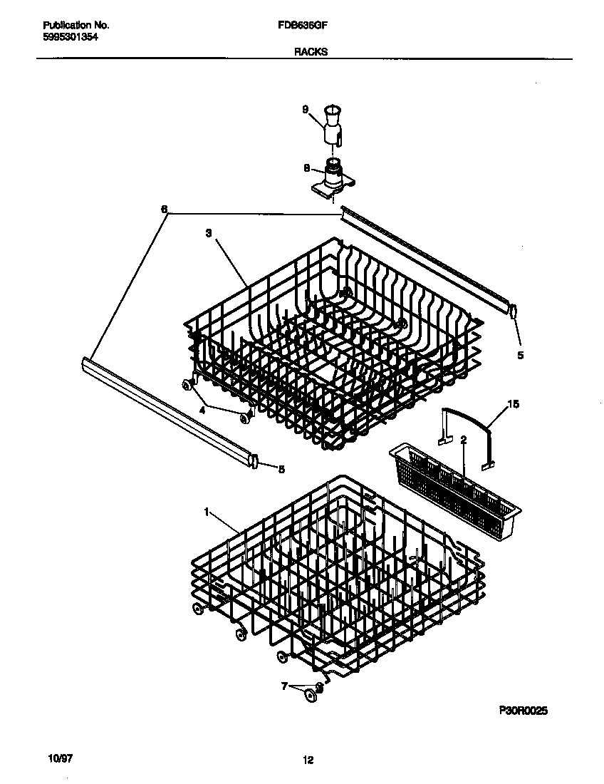 Frigidaire FDB636GFS4 racks diagram