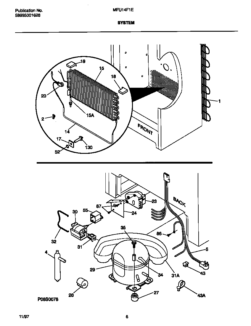 Universal/Multiflex (Frigidaire) MFU14F1EW2 system diagram