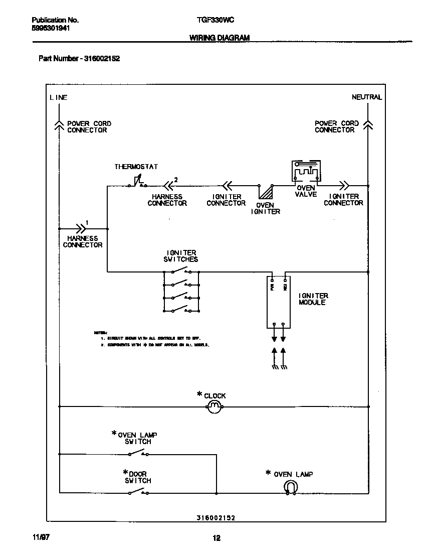 Tappan TGF330WCDE wiring diagram diagram