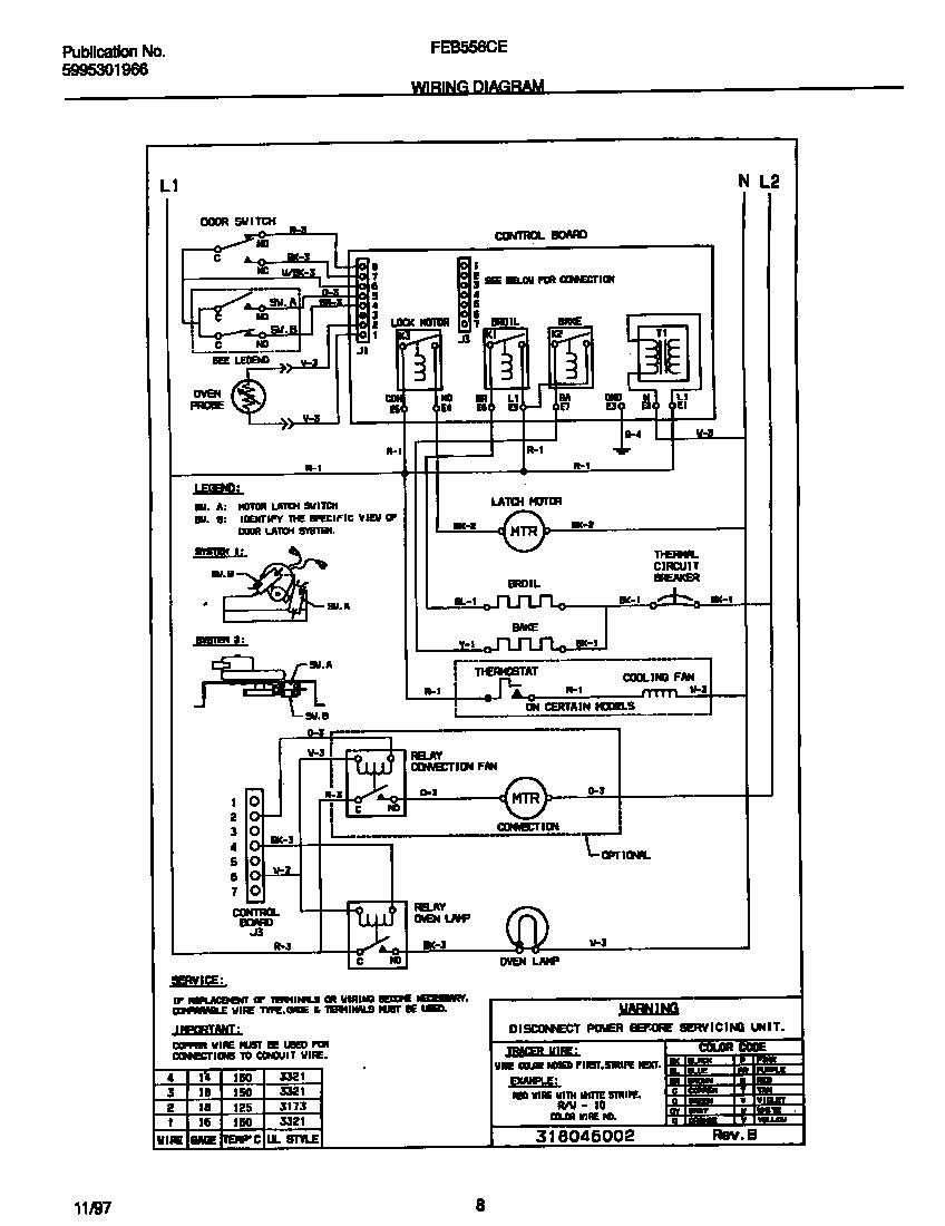Frigidaire FEB556CESE wiring diagram diagram