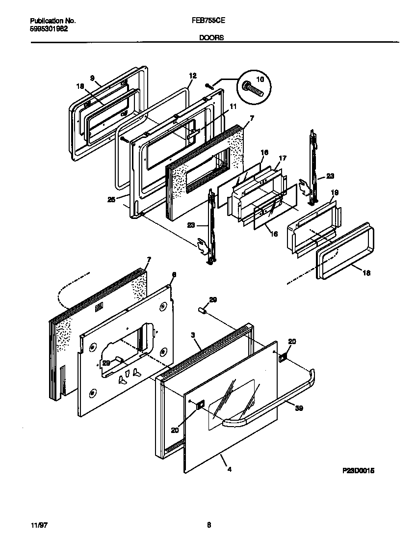 Frigidaire FEB755CEBE doors diagram