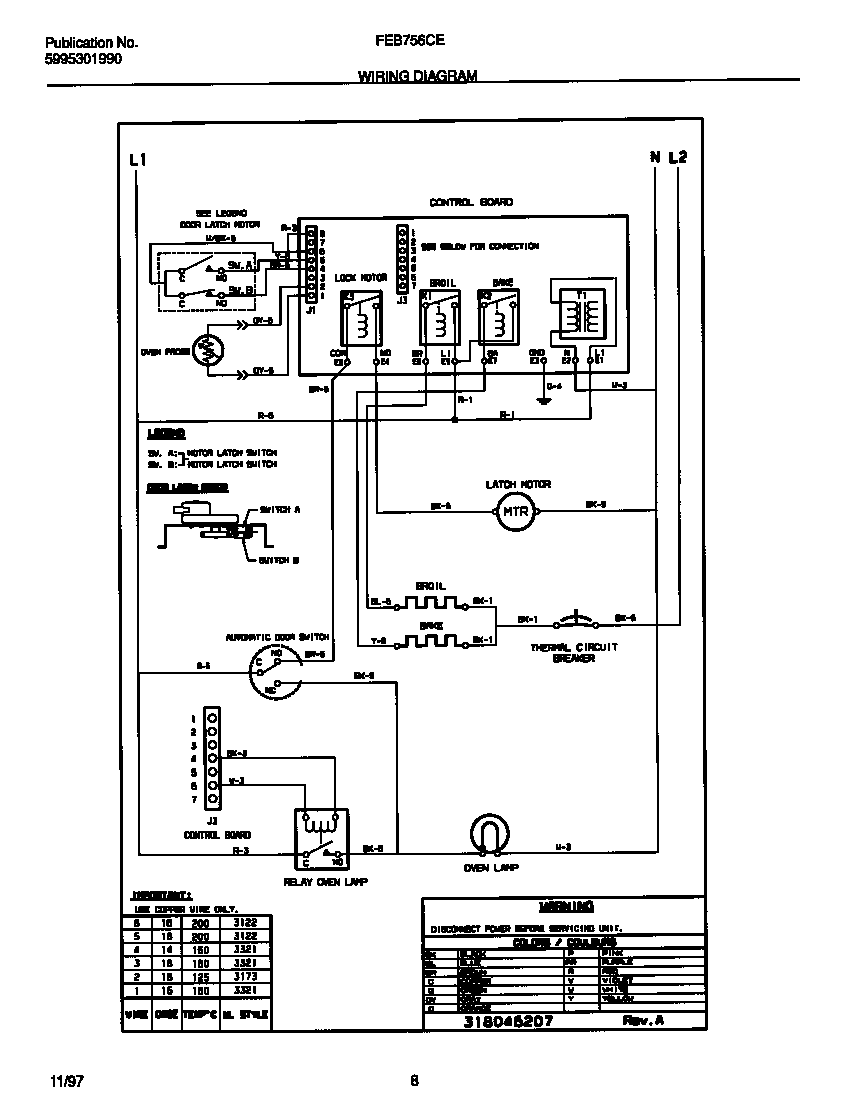 Frigidaire FEB756CETD wiring diagram diagram
