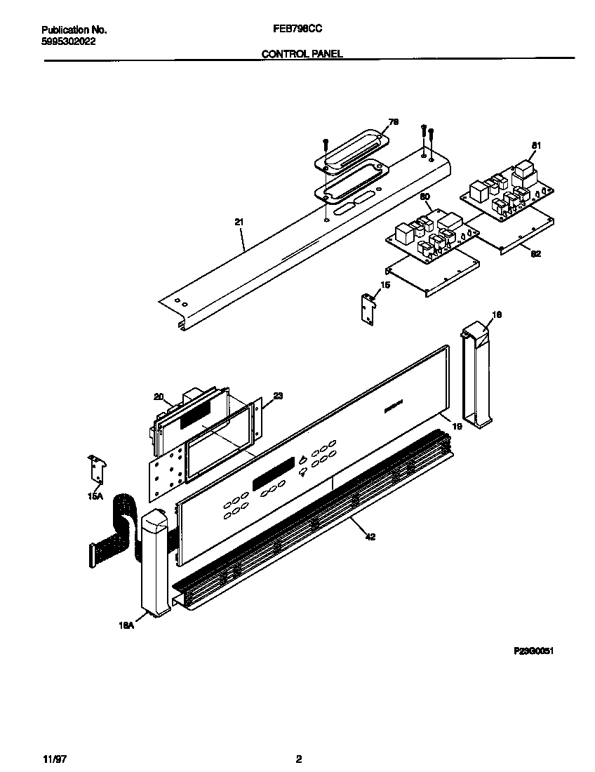 Frigidaire FEB798CCTF control panel diagram
