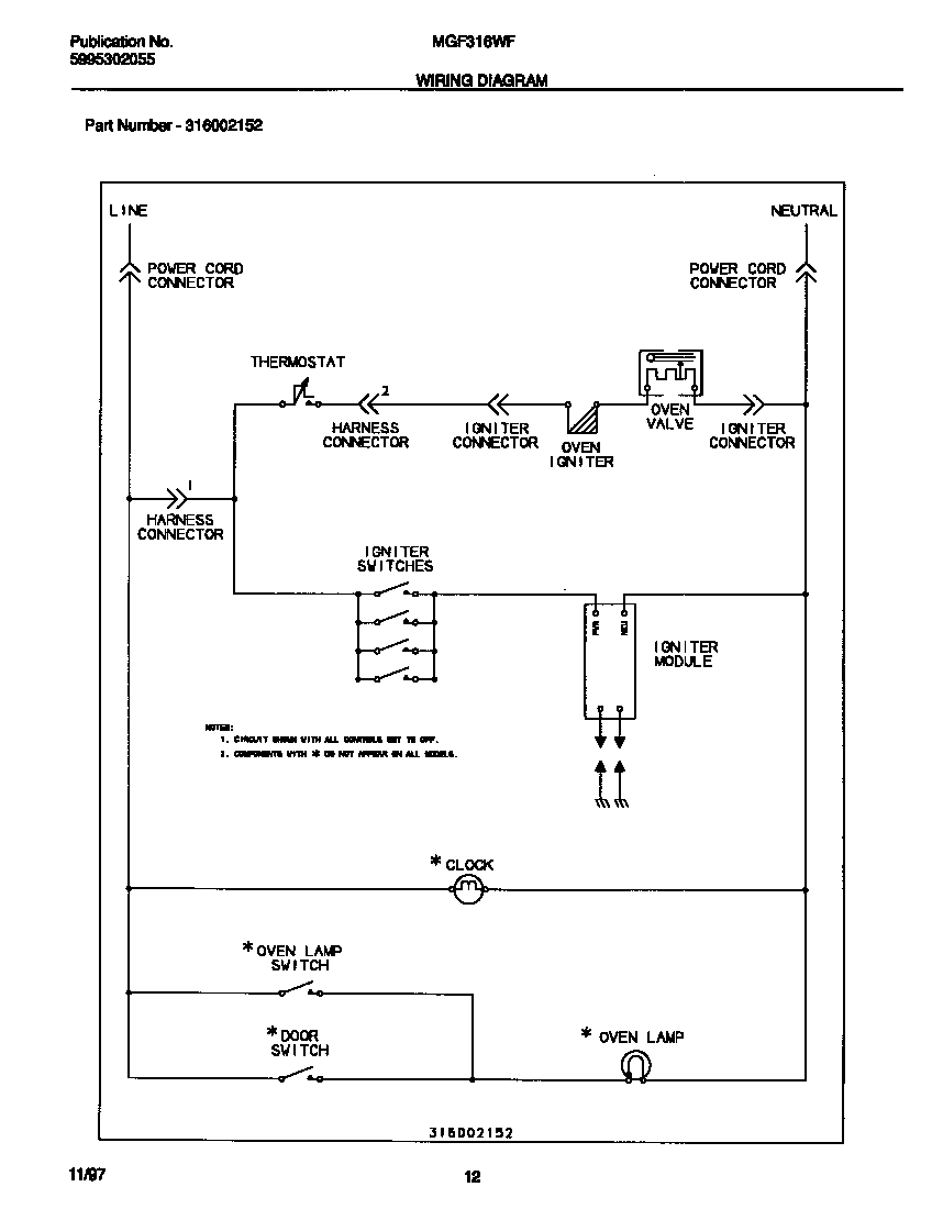 Universal/Multiflex (Frigidaire) MGF316WFSC wiring diagram diagram
