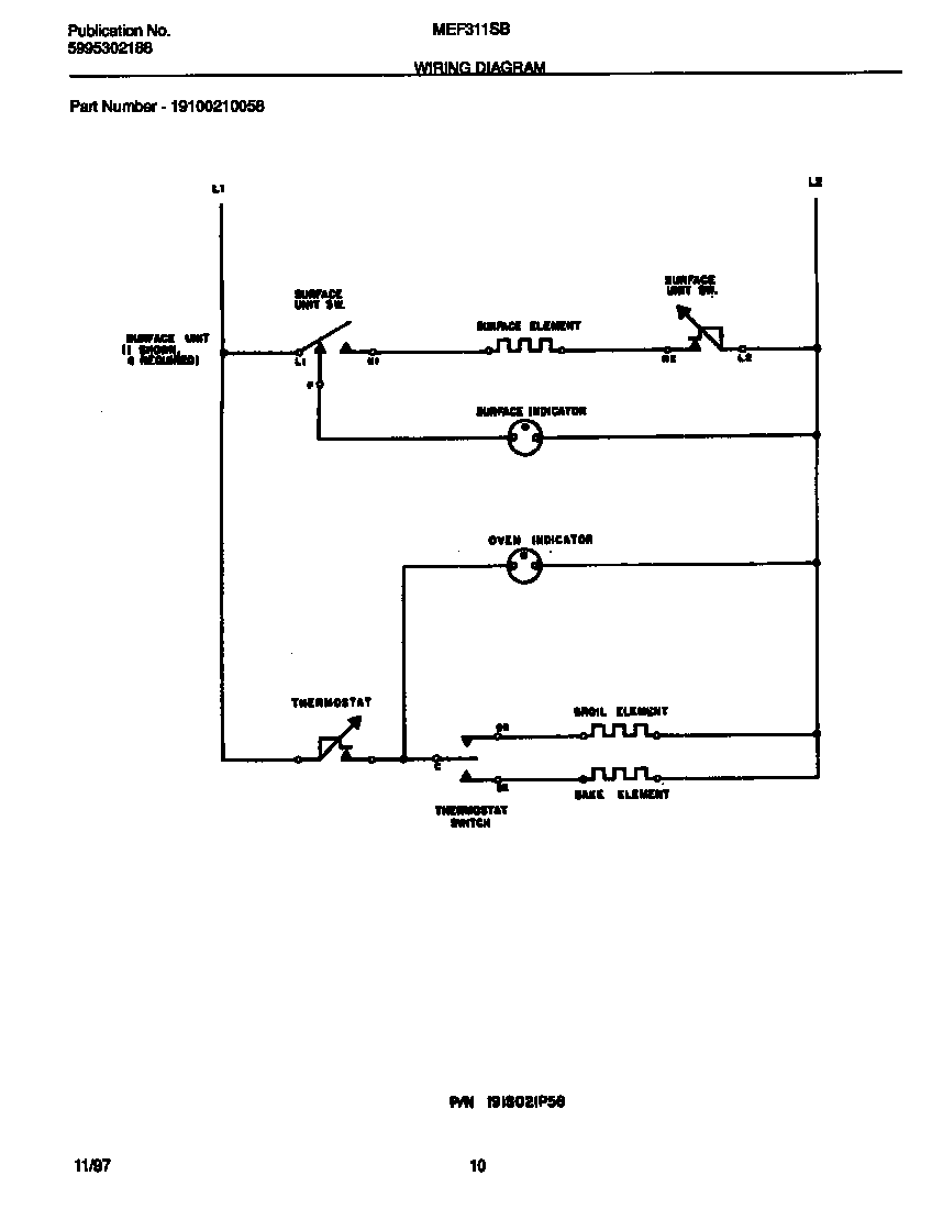 Universal/Multiflex (Frigidaire) MEF311SBDH wiring diagram diagram