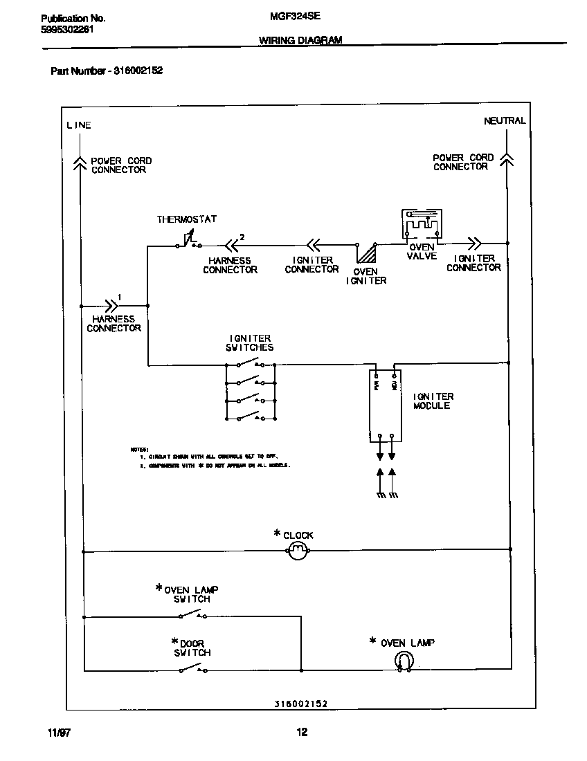Universal/Multiflex (Frigidaire) MGF324SEDD wiring diagram diagram