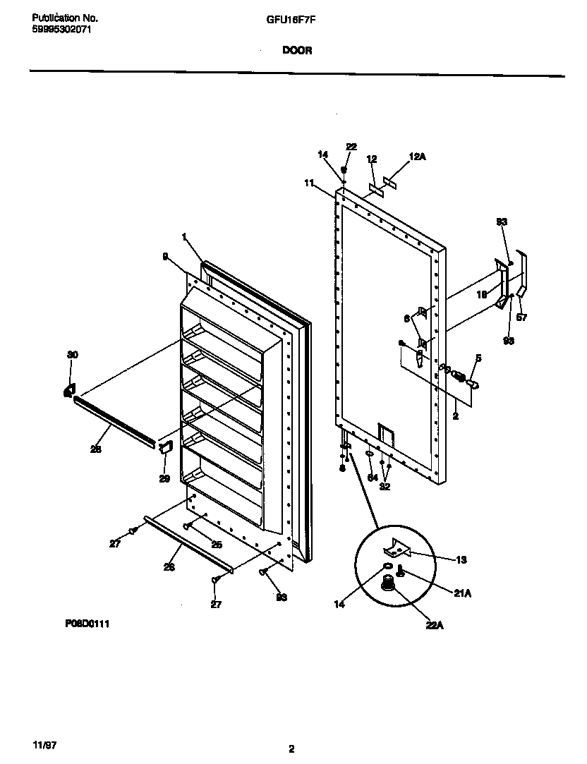 Gibson GFU16F7FW1 door diagram