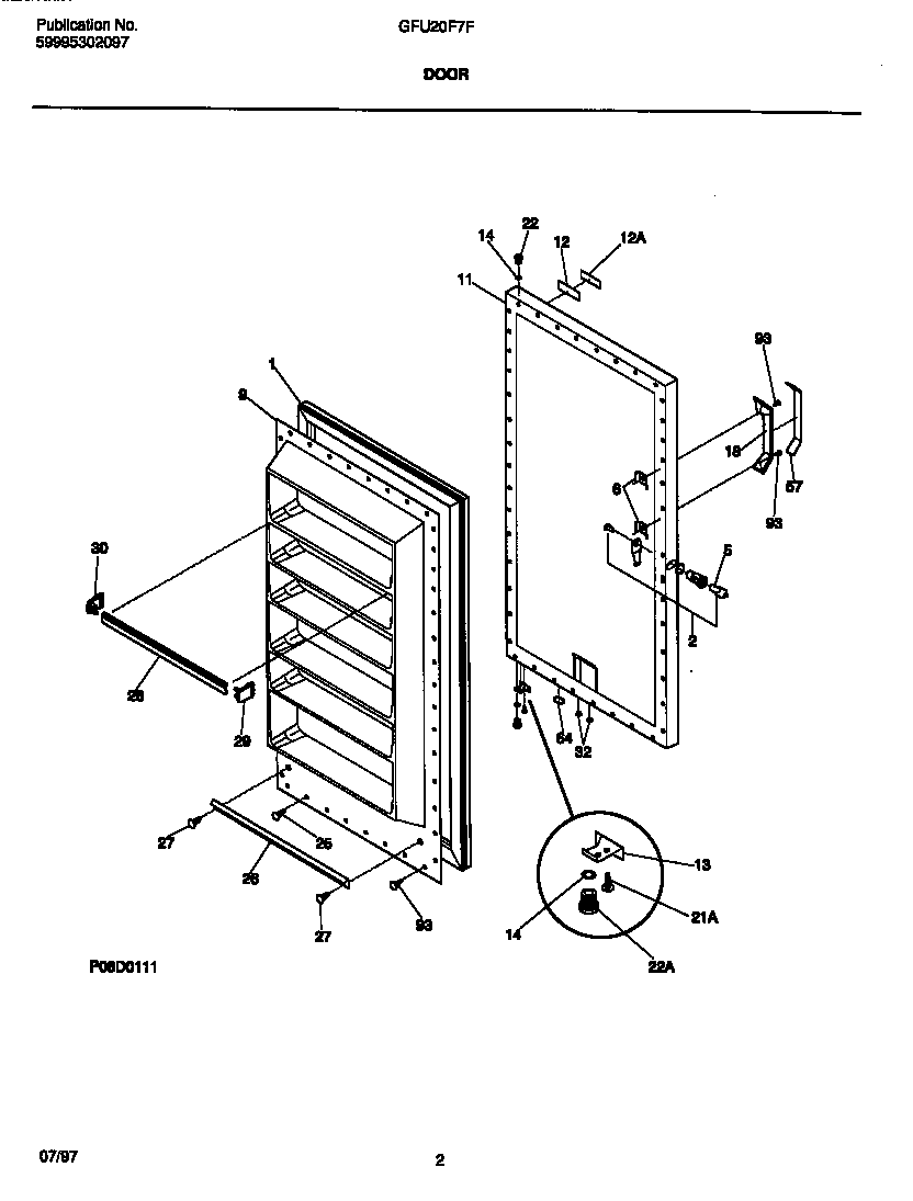 Gibson GFU20F7FW1 door diagram