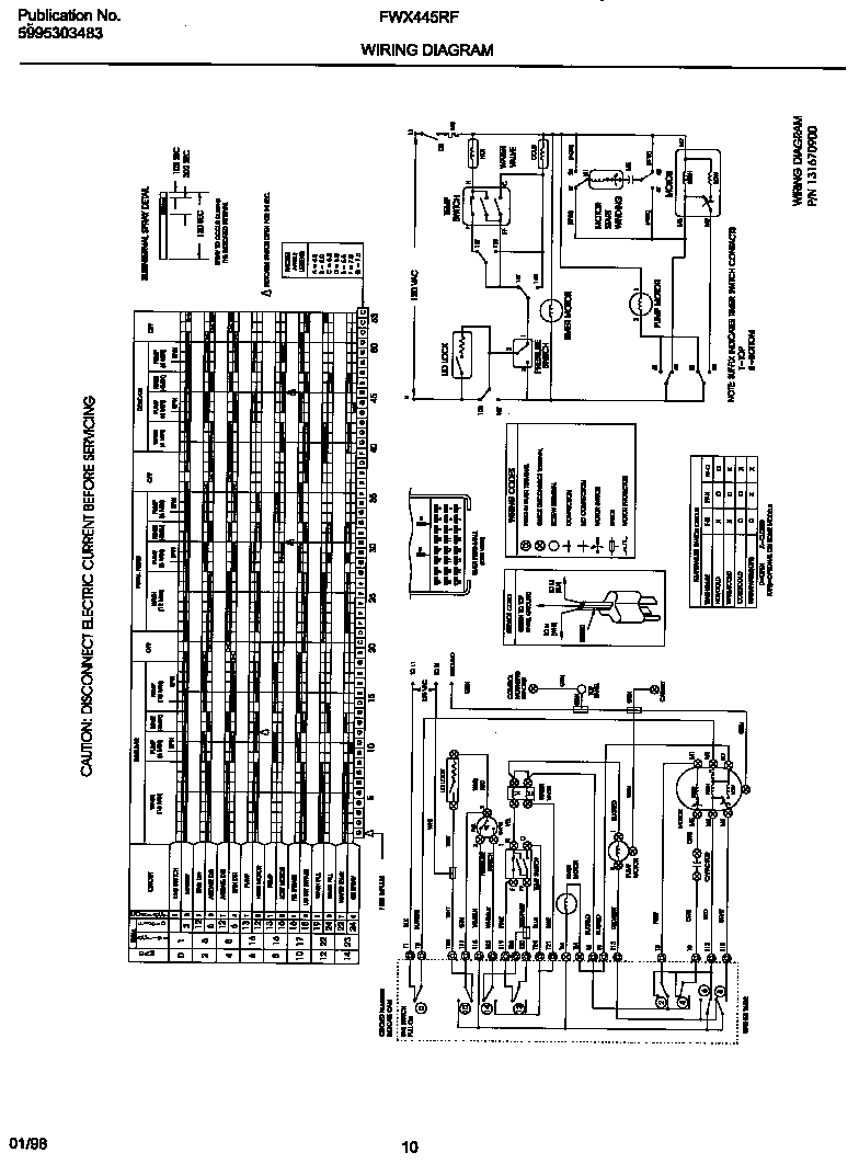 Frigidaire FWX445RFS0 wiring diagram diagram