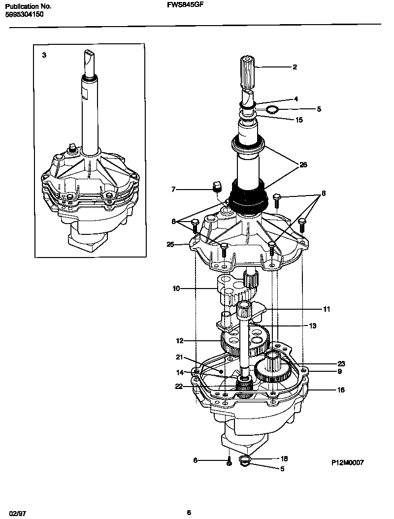 Frigidaire FWS845GFT0 transmission diagram