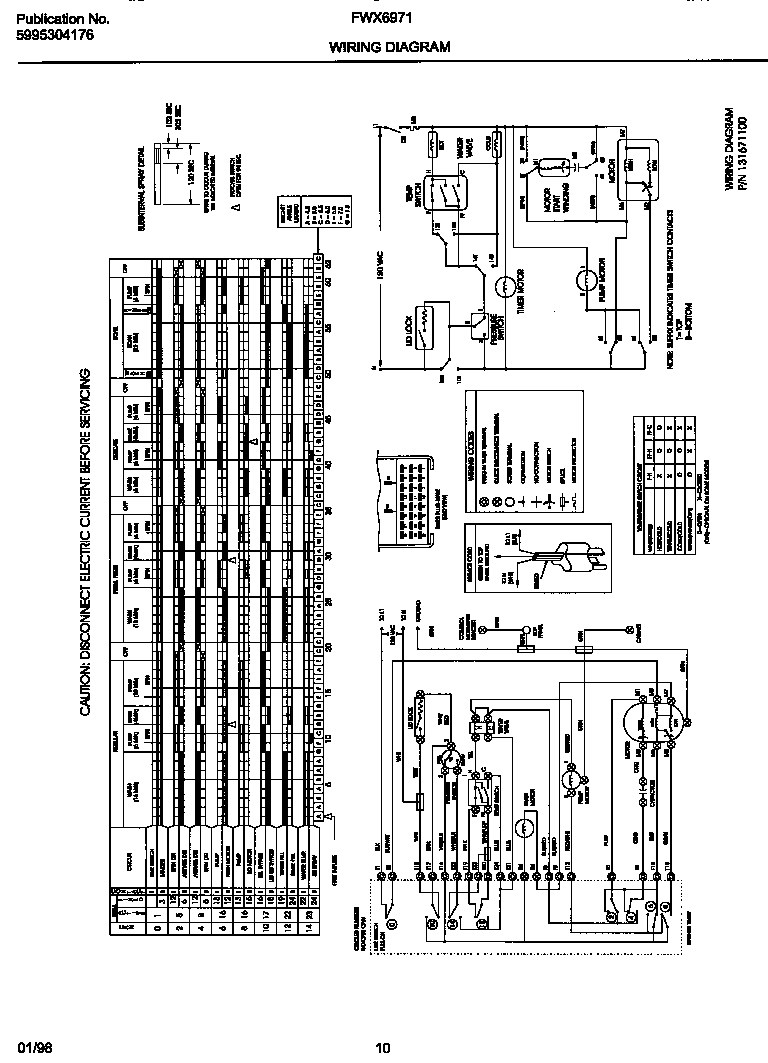 Frigidaire FWX6971EW2 wiring diagram diagram