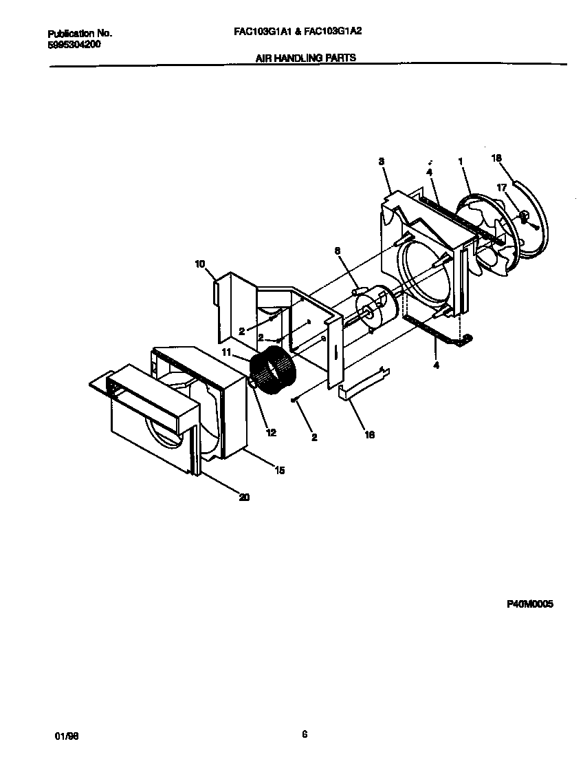 Frigidaire FAC103G1A2 air  handling  parts diagram