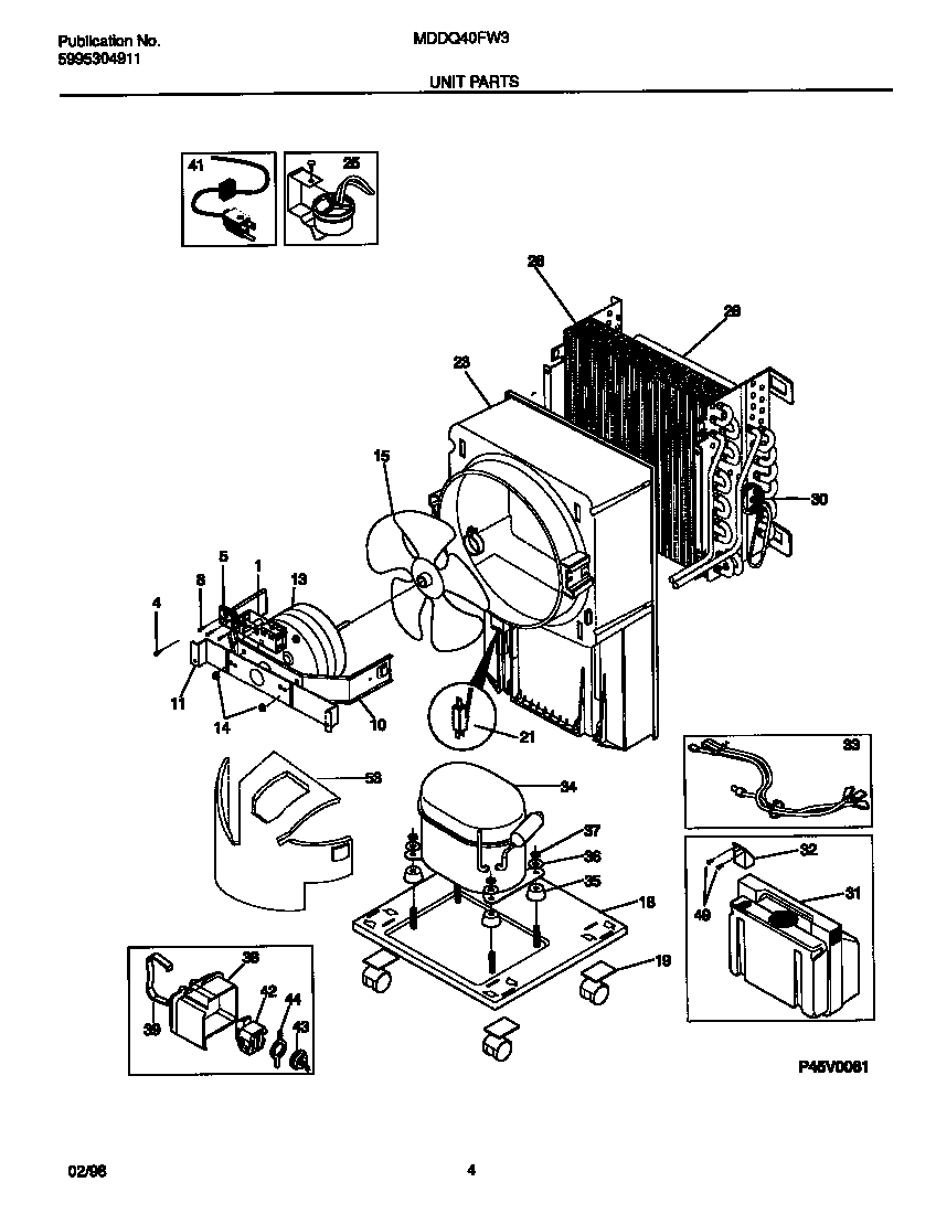 White-Westinghouse MDDQ40FW3 unit  parts diagram