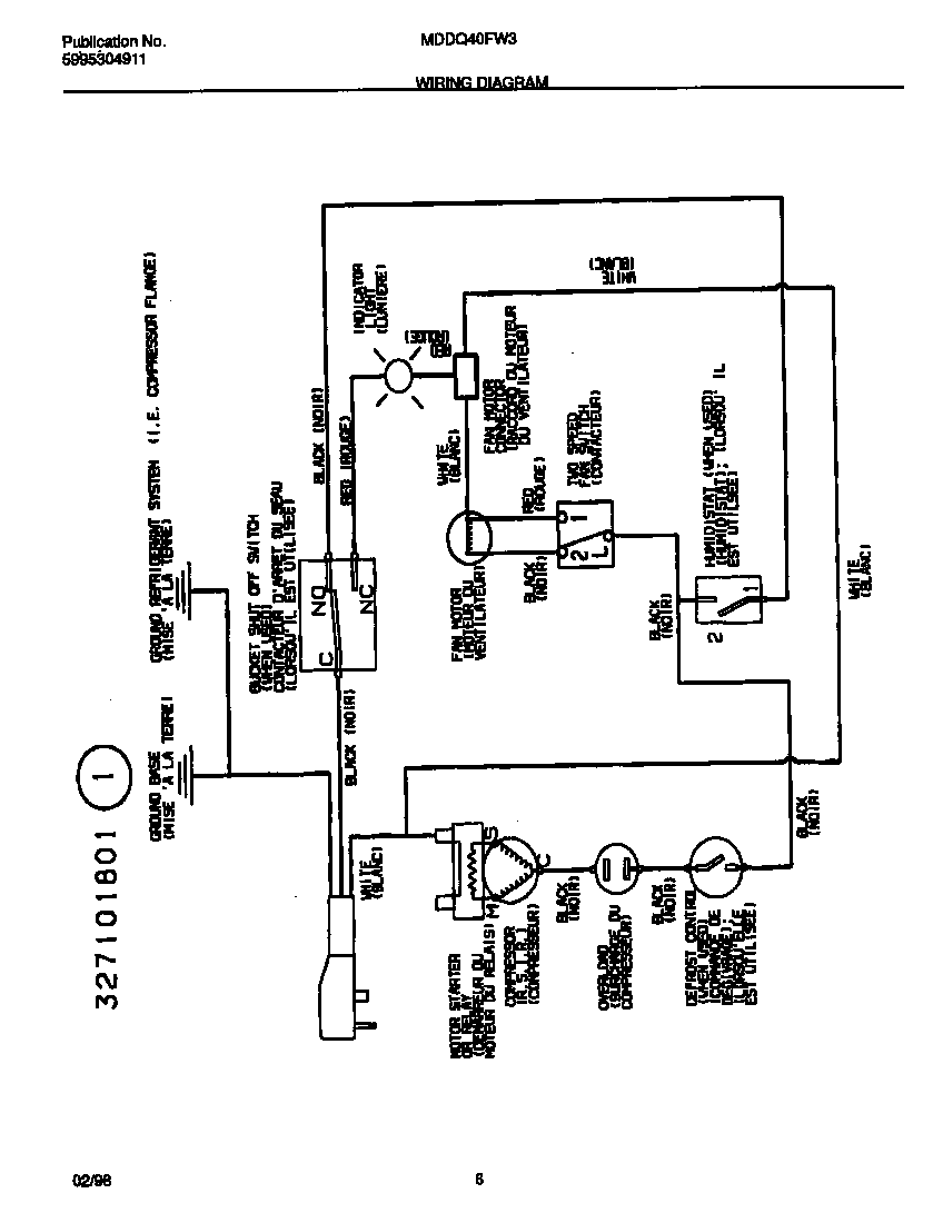 White-Westinghouse MDDQ40FW3 wiring  diagram diagram