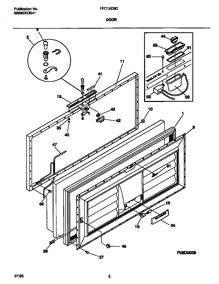 Frigidaire FFC15D9CW2 door diagram
