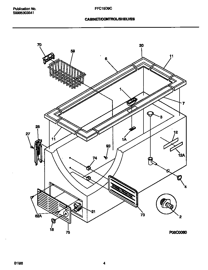 Frigidaire FFC15D9CW2 cabinet diagram