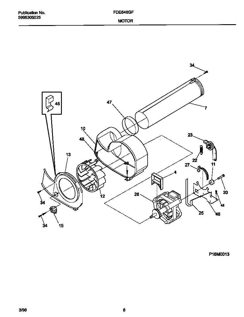 Frigidaire FDE648GFT0 motor diagram