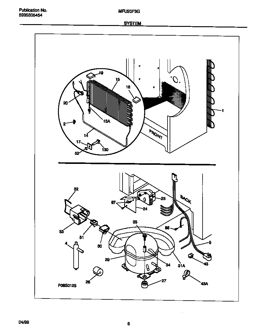 Universal/Multiflex (Frigidaire) MFU20F3GW0 system diagram