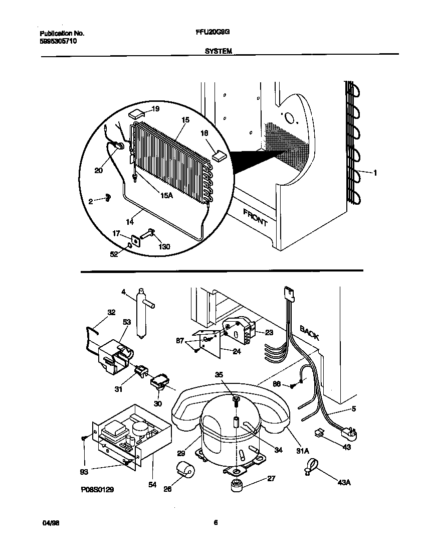 Frigidaire FFU20G9GW1 system diagram