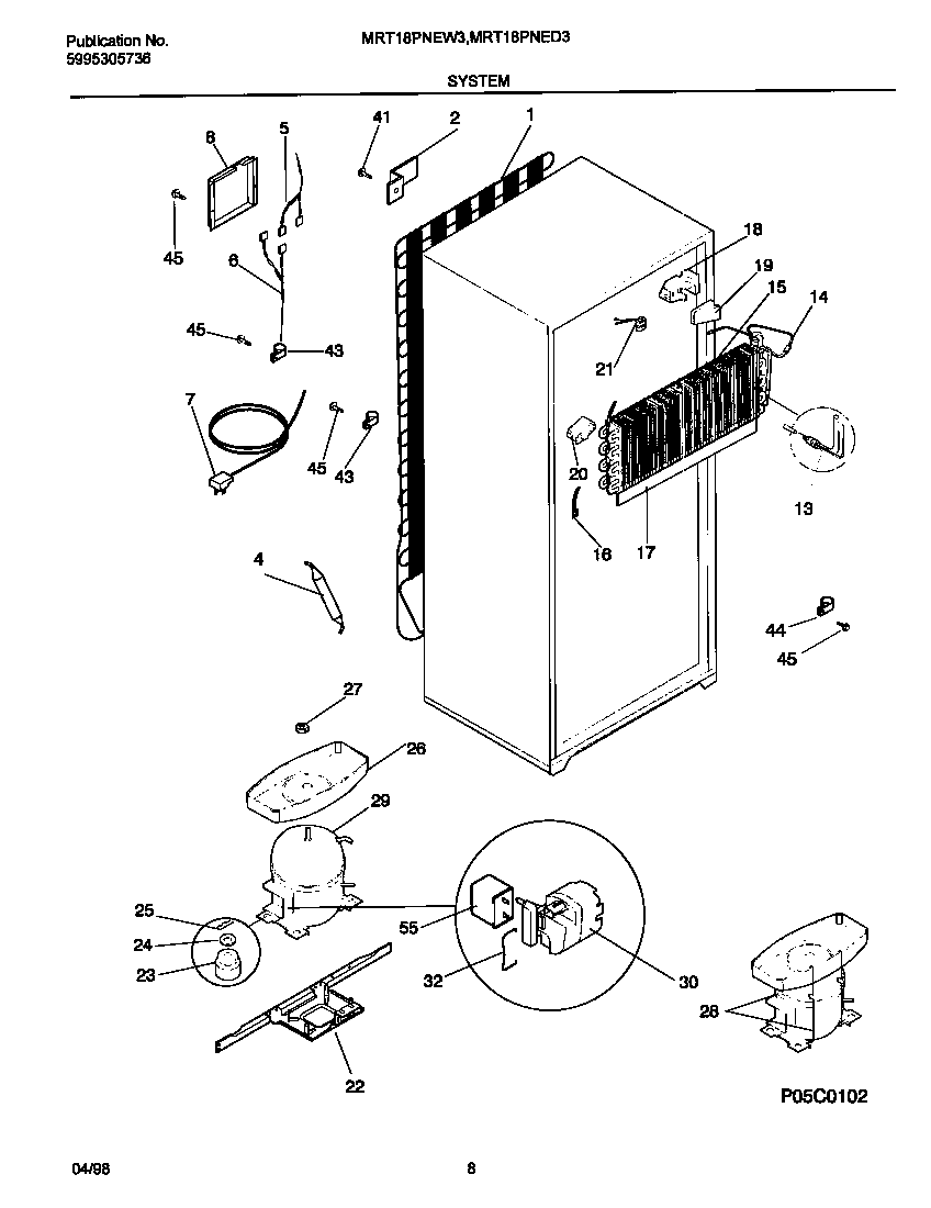 Universal/Multiflex (Frigidaire) MRT18PNEW3 system diagram