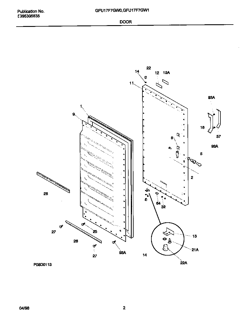 Gibson GFU17F7GW0 door diagram