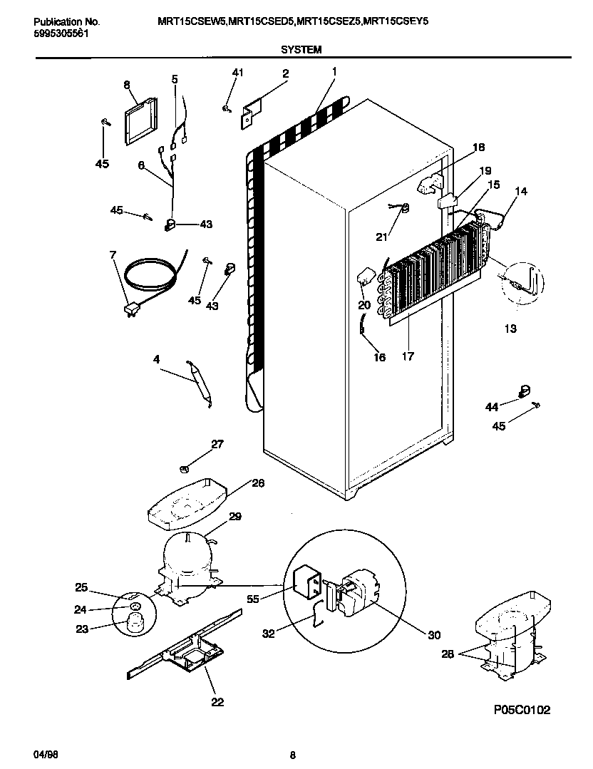 Universal/Multiflex (Frigidaire) MRT15CSED5 system diagram