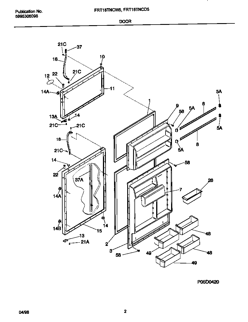 Frigidaire FRT18TNCD5 doors diagram