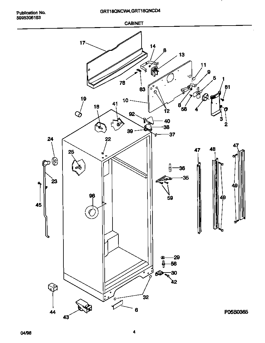 Gibson GRT18QNCD4 cabinet diagram