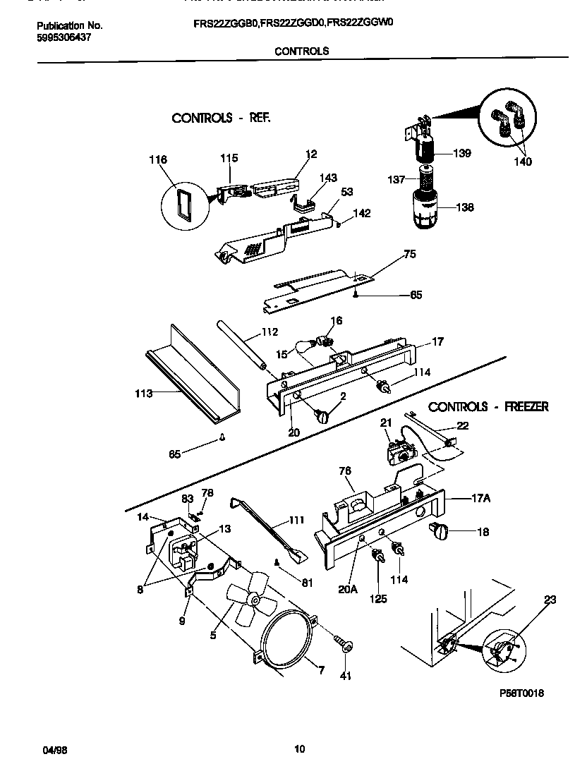 Frigidaire FRS22ZGGW0 controls diagram