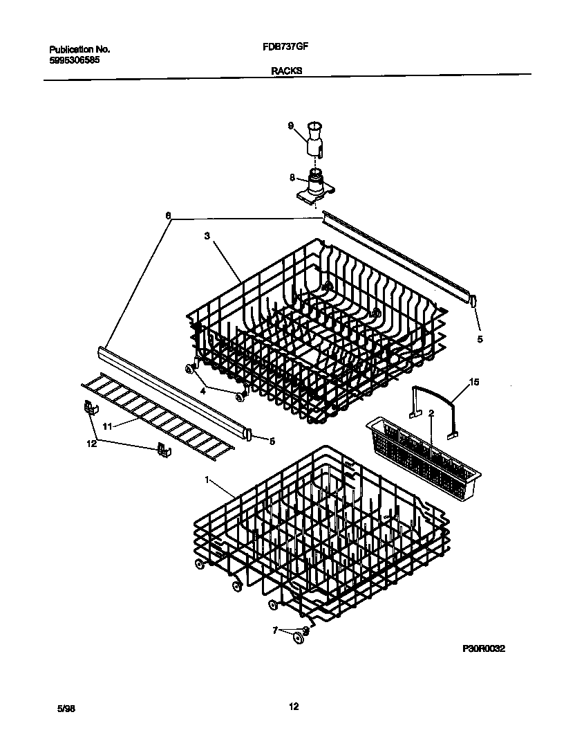 Frigidaire FDB737GFS2 racks diagram