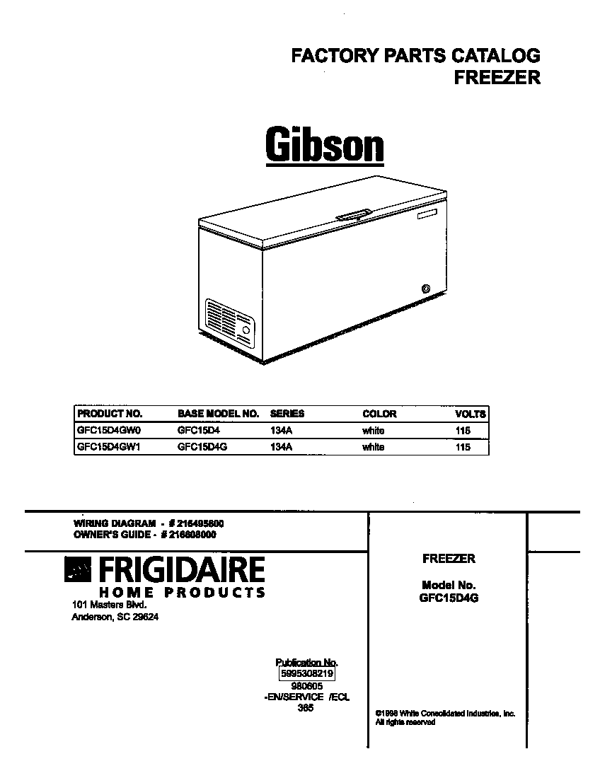 Gibson GFC15D4GW1 cover diagram
