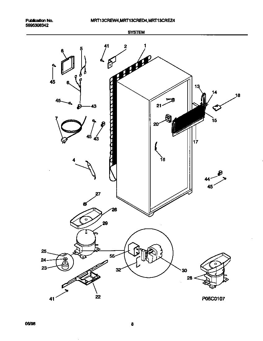 Universal/Multiflex (Frigidaire) MRT13CRED4 system diagram